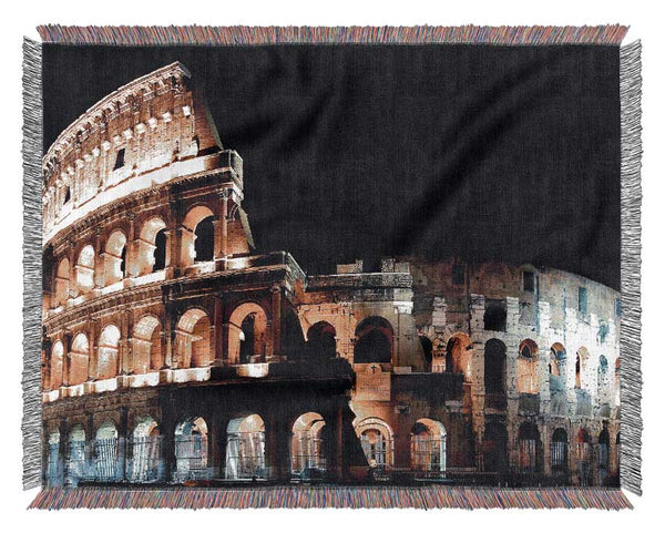 Lights Of The Colosseum Woven Blanket