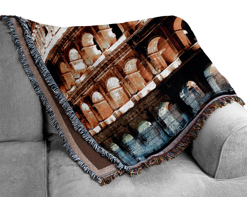 Lights Of The Colosseum Woven Blanket