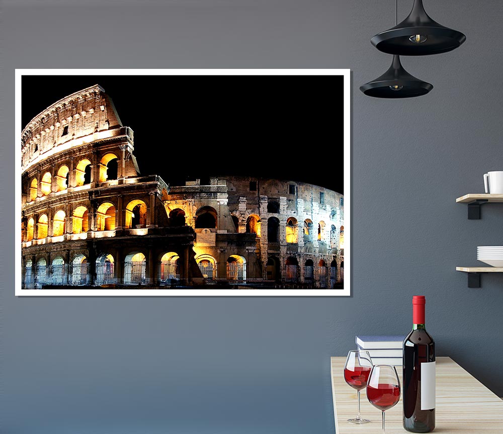 Lights Of The Colosseum Print Poster Wall Art