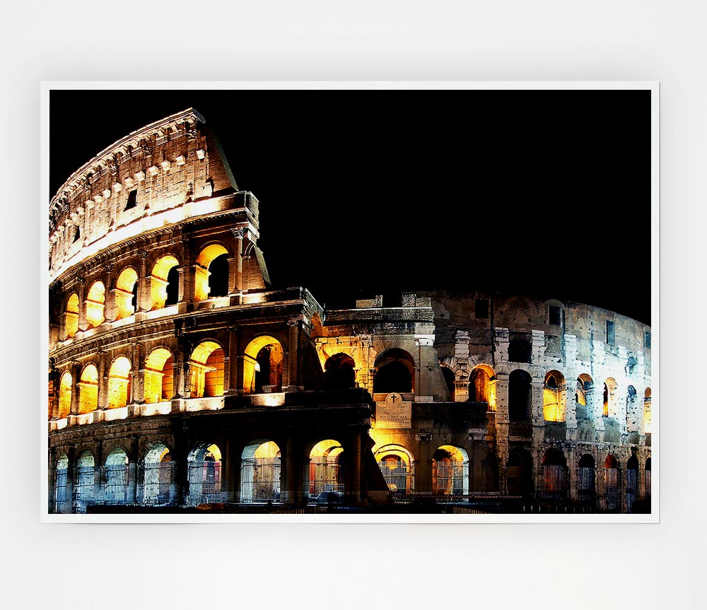 Lights Of The Colosseum Print Poster Wall Art