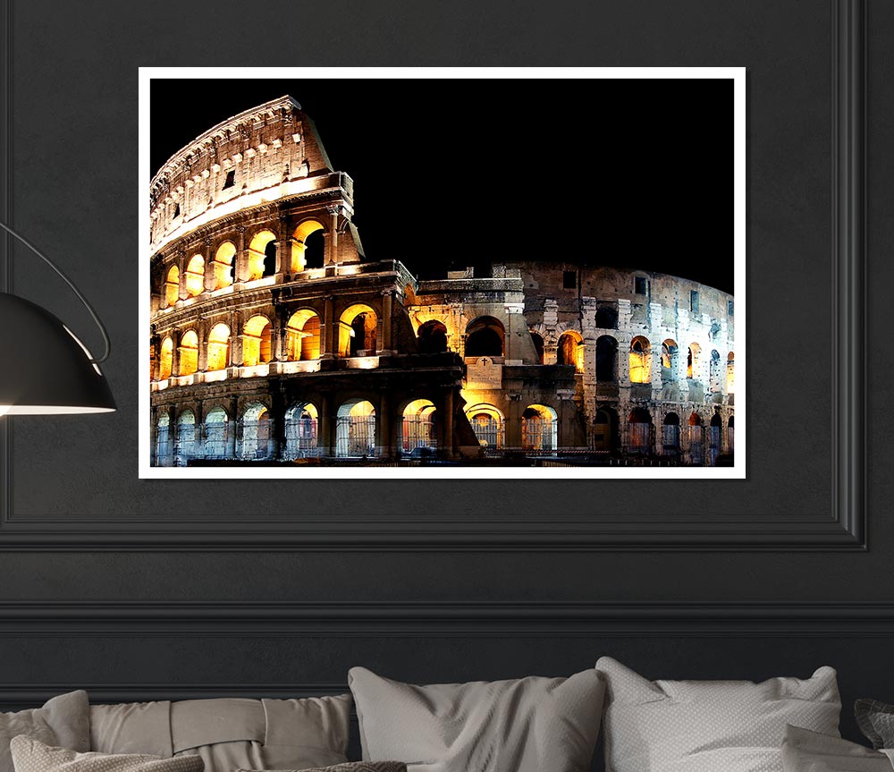 Lights Of The Colosseum Print Poster Wall Art