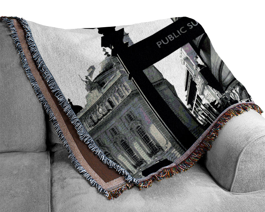 London Piccadilly Circus Woven Blanket