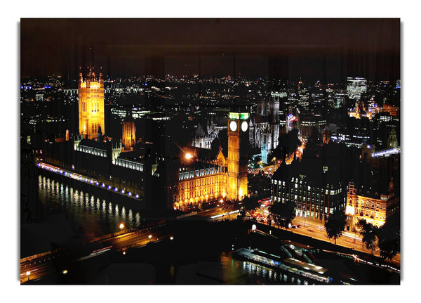 London Ariel View Nachtlichter