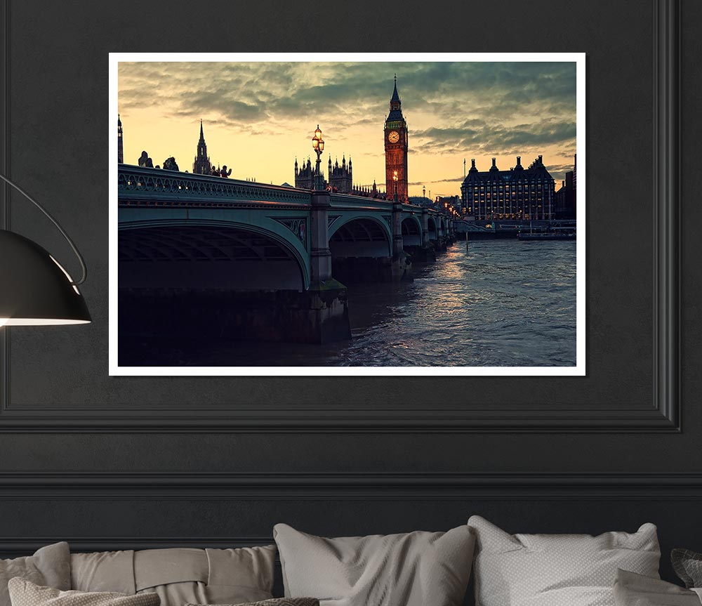 London At Dusk Print Poster Wall Art