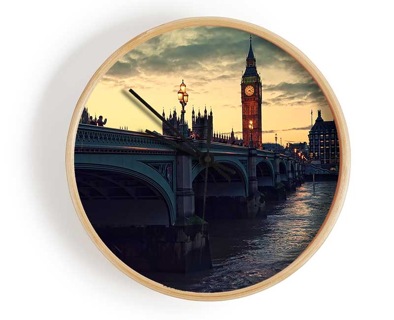 London At Dusk Clock - Wallart-Direct UK