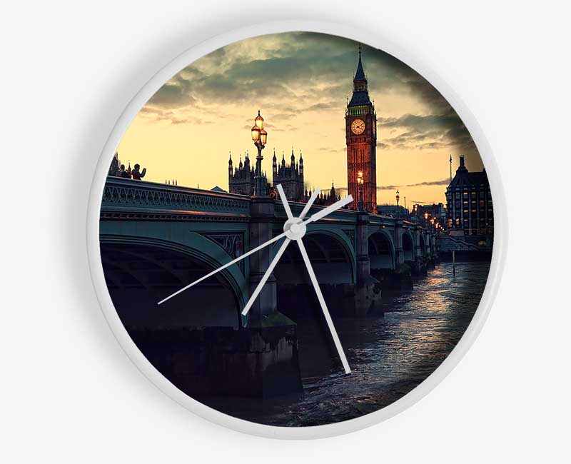 London At Dusk Clock - Wallart-Direct UK