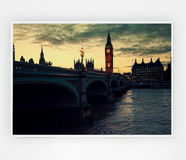 London At Dusk Print Poster Wall Art