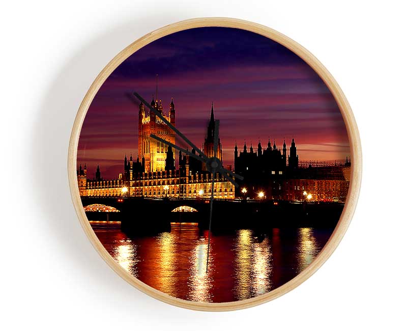 London At Night Clock - Wallart-Direct UK