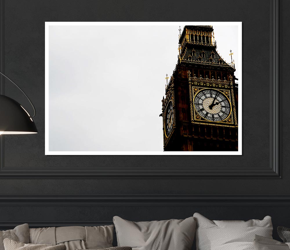 London Big Ben Skies Print Poster Wall Art