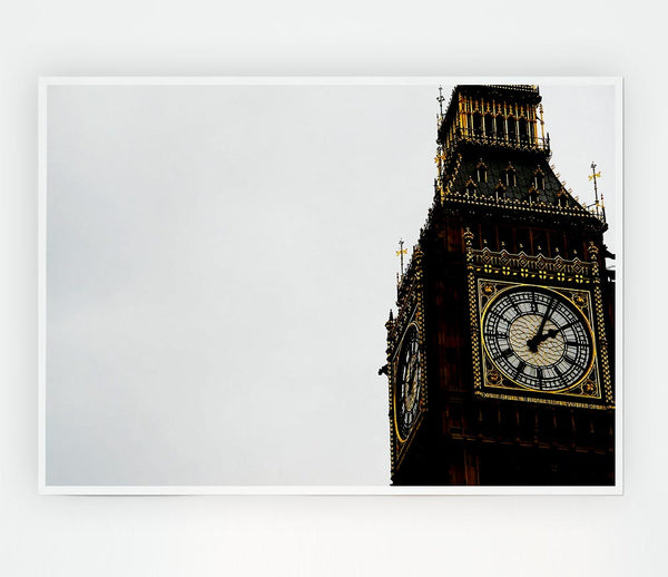 London Big Ben Skies Print Poster Wall Art