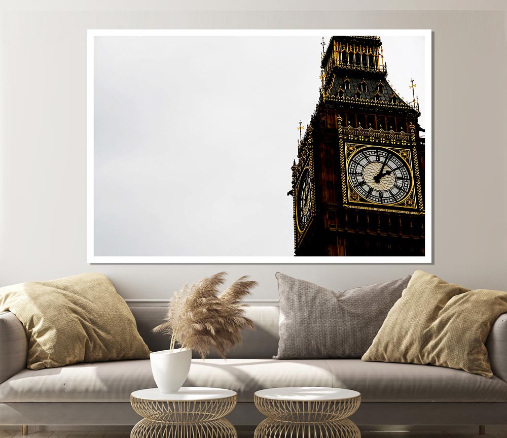 London Big Ben Skies Print Poster Wall Art