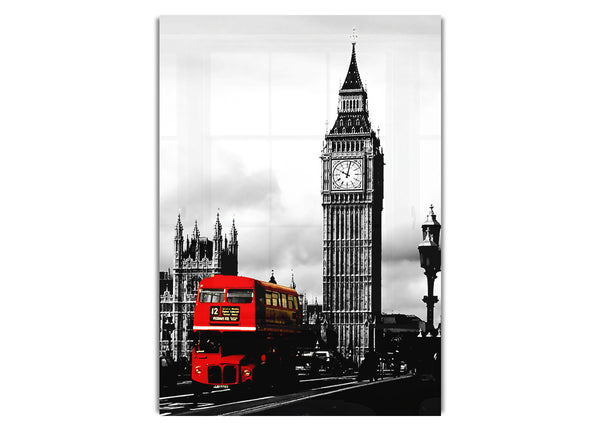 London Big Ben Roter Bus B~w