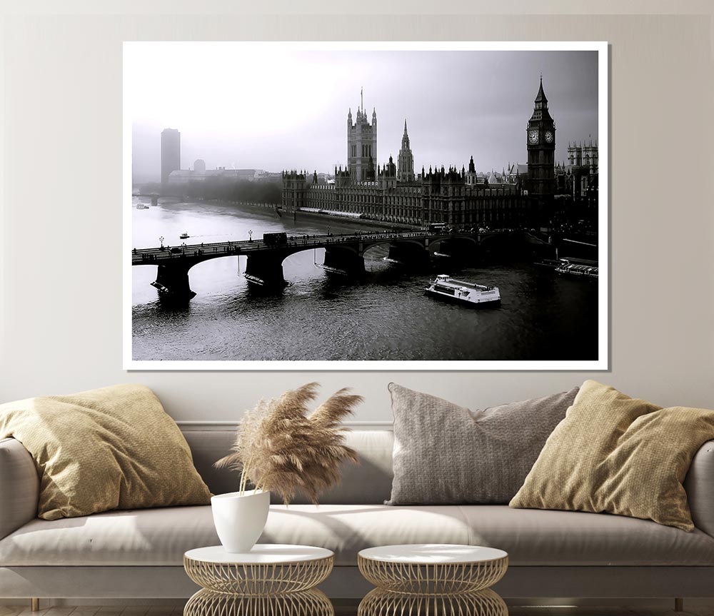 London Black And White Print Poster Wall Art