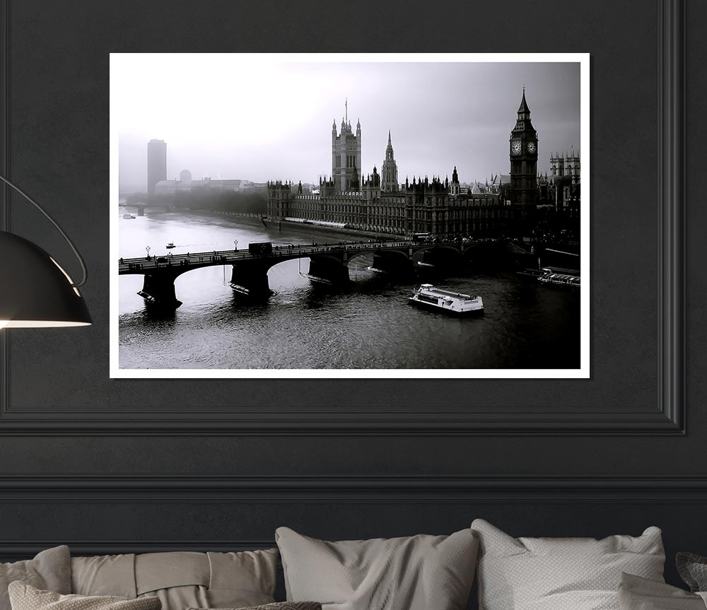 London Black And White Print Poster Wall Art