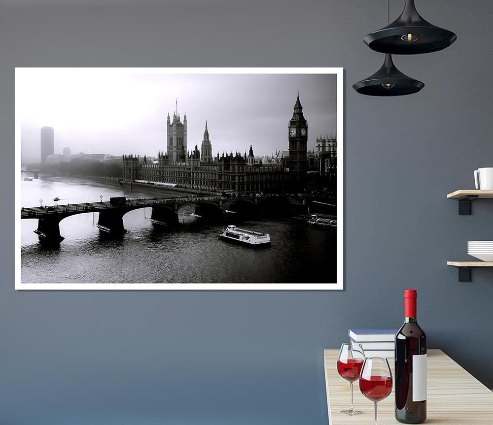 London Black And White Print Poster Wall Art