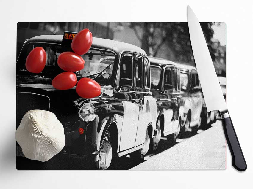 London Black Cabs Glass Chopping Board