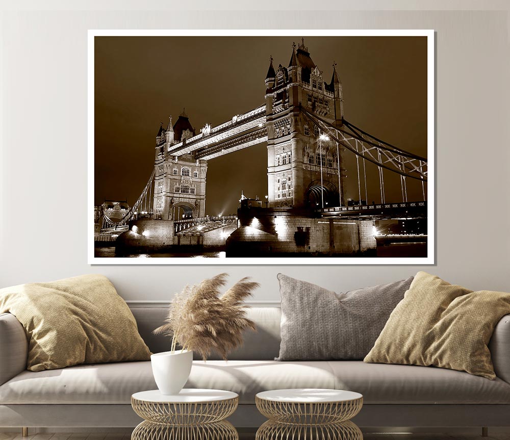 London Bridge Chocolate Skys Print Poster Wall Art