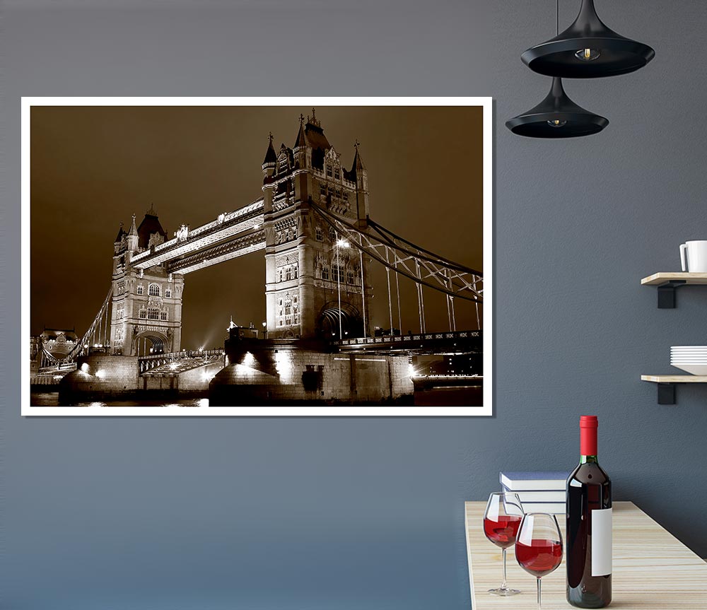 London Bridge Chocolate Skys Print Poster Wall Art