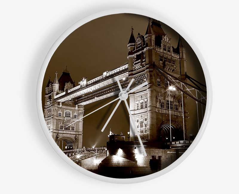 London Bridge Chocolate Skys Clock - Wallart-Direct UK