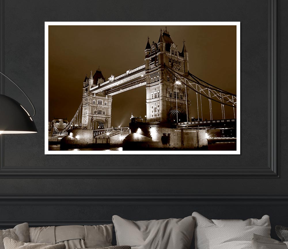 London Bridge Chocolate Skys Print Poster Wall Art