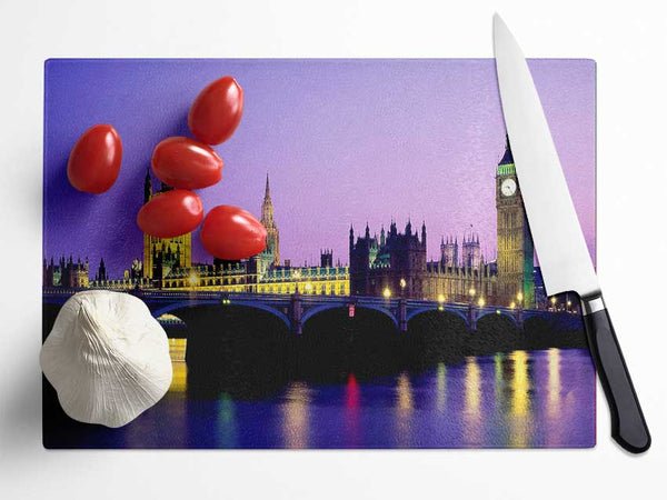 London Bridge City Lights Glass Chopping Board