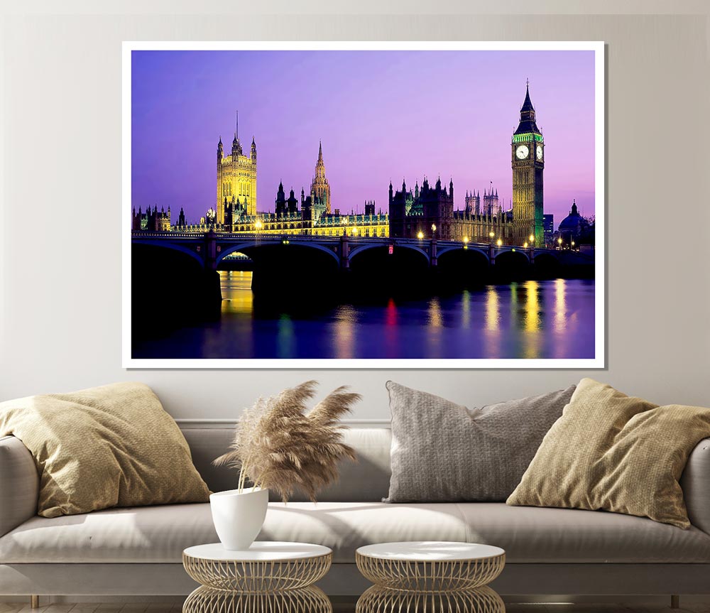 London Bridge City Lights Print Poster Wall Art