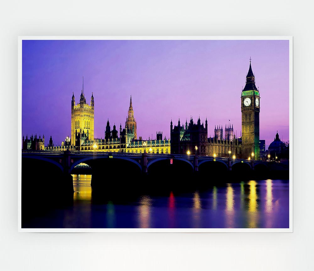 London Bridge City Lights Print Poster Wall Art