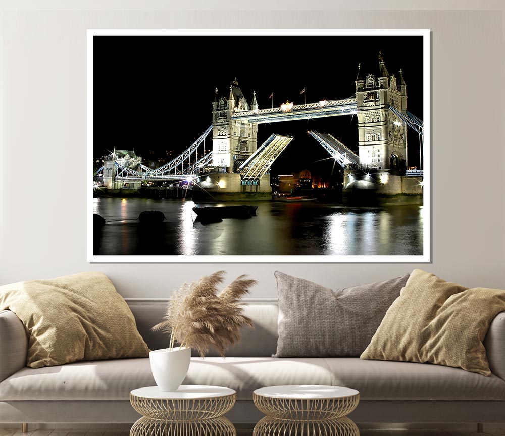 London Bridge Night Print Poster Wall Art