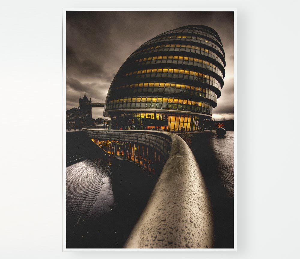 London City Hall Print Poster Wall Art