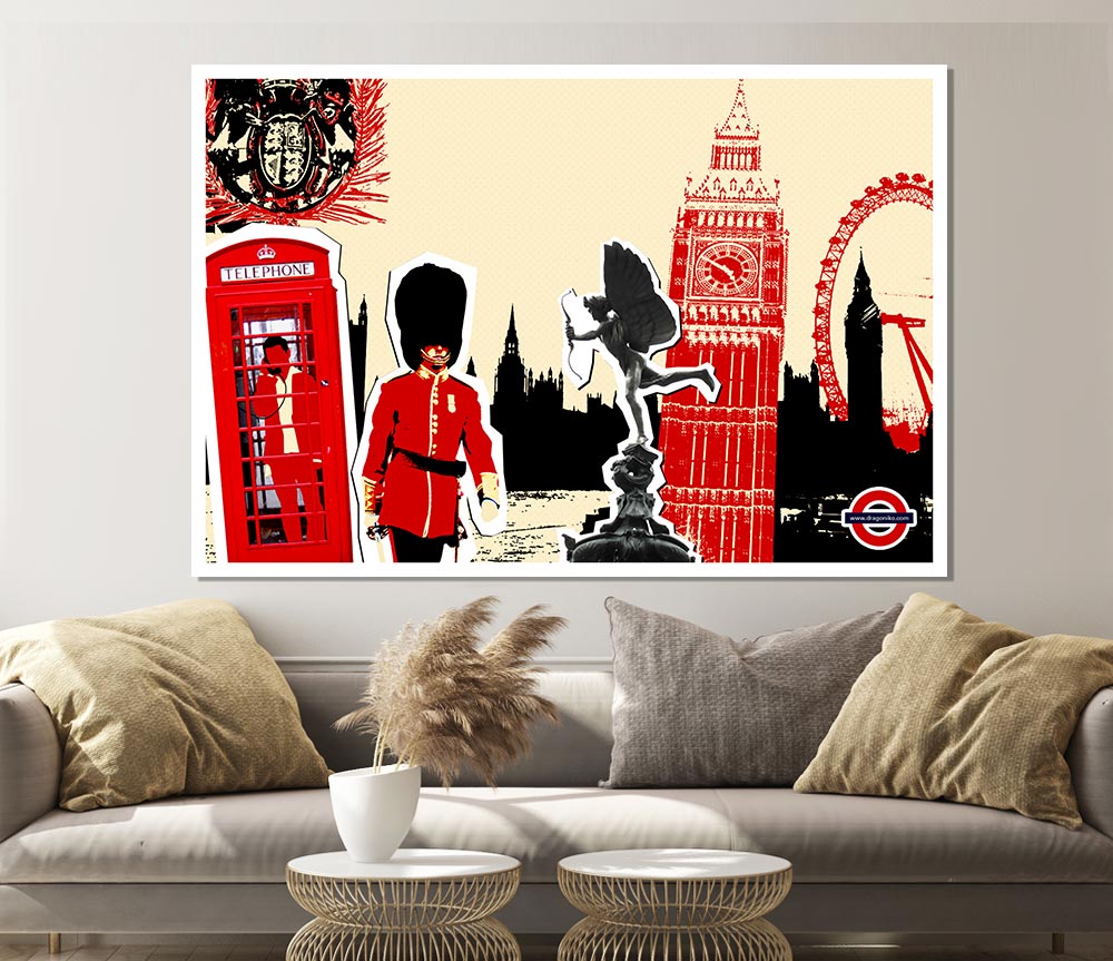 London Collage Print Poster Wall Art