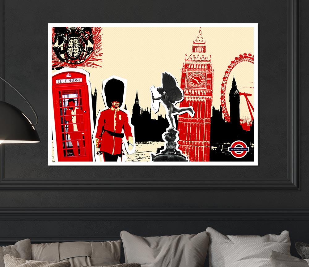 London Collage Print Poster Wall Art