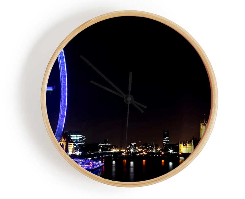 London Eye Blue Uk Clock - Wallart-Direct UK