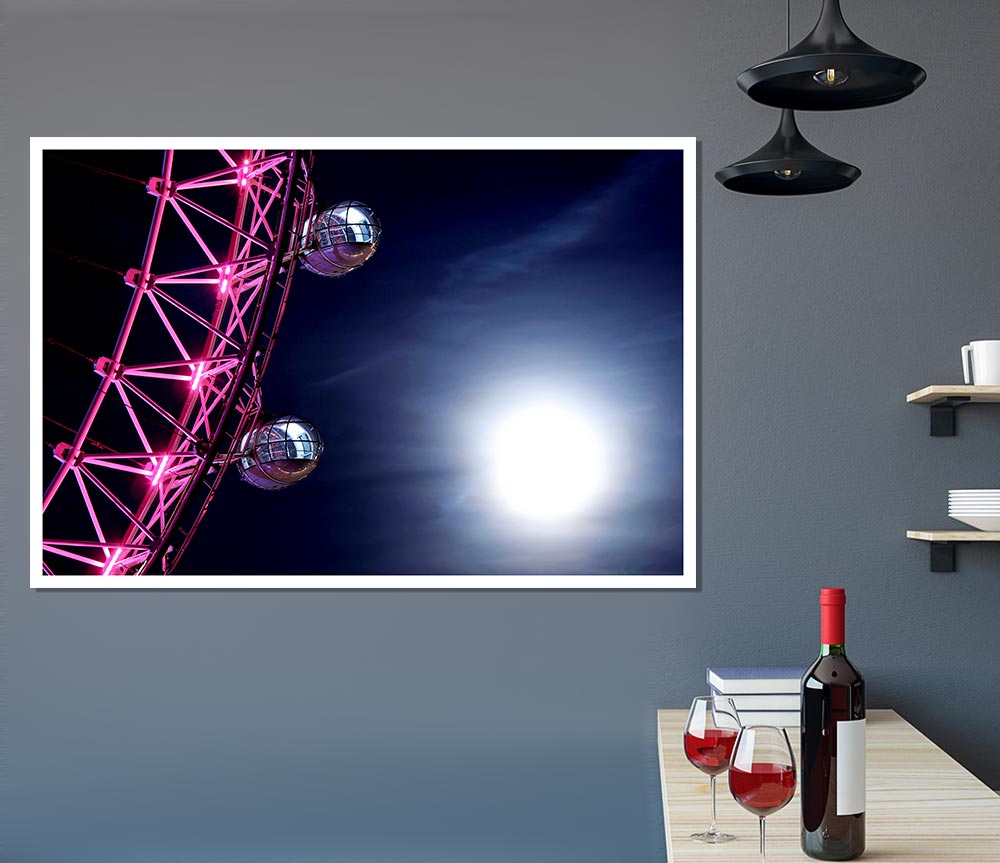 London Eye Pods In The Moonlight Print Poster Wall Art