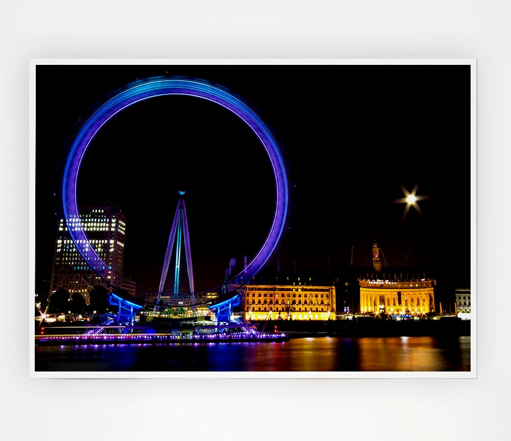 London Eye Speed Nights Print Poster Wall Art