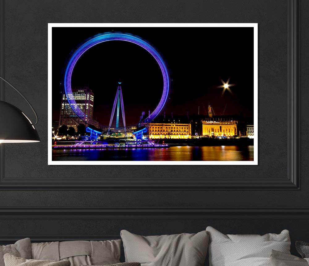 London Eye Speed Nights Print Poster Wall Art