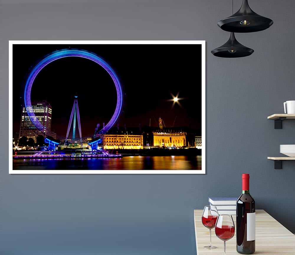 London Eye Speed Nights Print Poster Wall Art