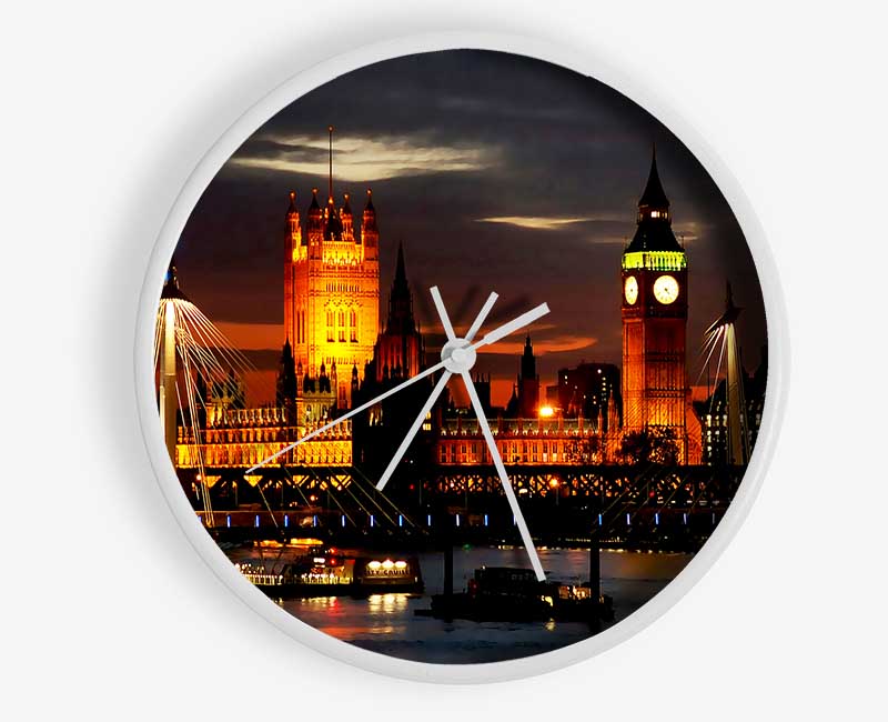 London Houses Of Parliament Lights Clock - Wallart-Direct UK