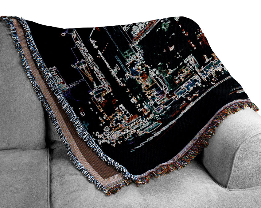 London Night Life Woven Blanket