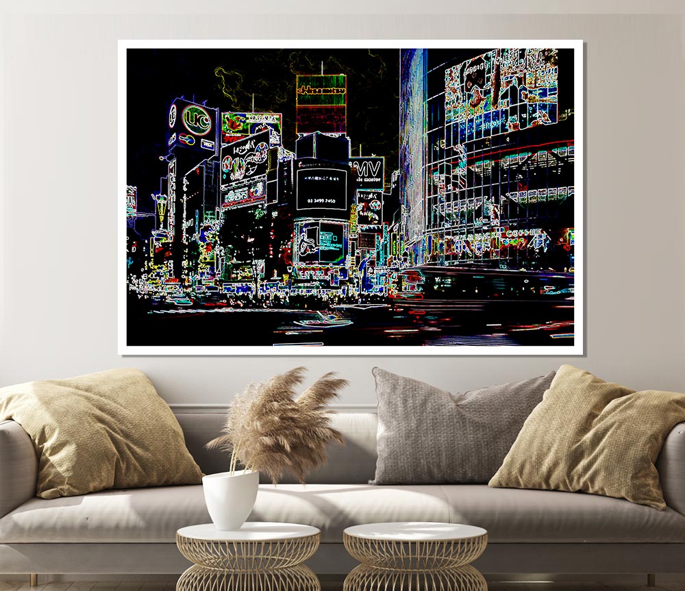 London Night Life Print Poster Wall Art