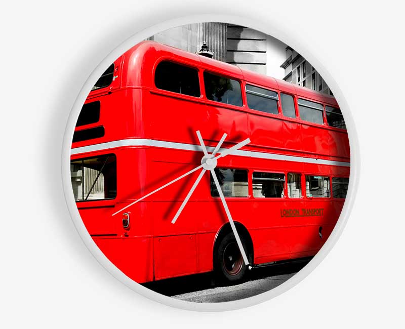 London Red Double Decker Bus Clock - Wallart-Direct UK