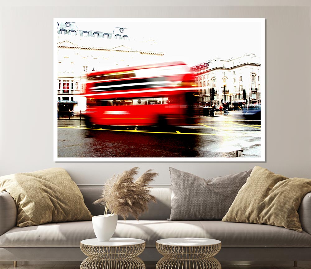 London Retro Red Bus Print Poster Wall Art