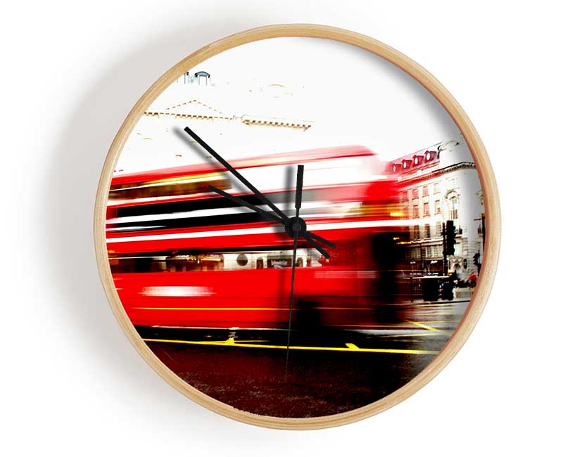 London Retro Red Bus Clock - Wallart-Direct UK