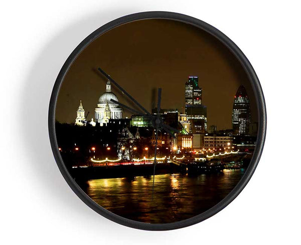 London St Pauls At Night Clock - Wallart-Direct UK