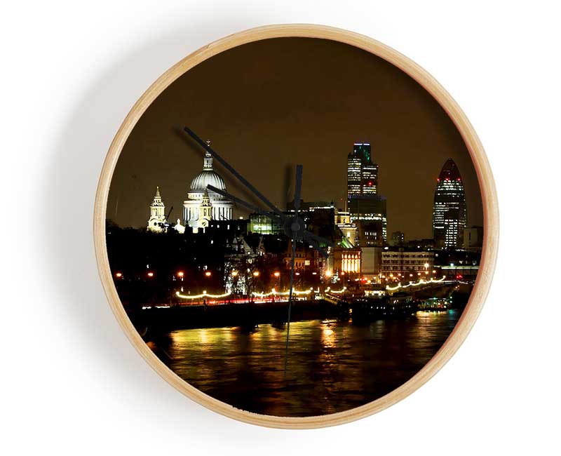 London St Pauls At Night Clock - Wallart-Direct UK