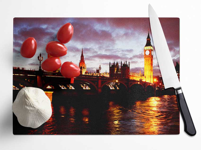 London Thames Reflections Glass Chopping Board