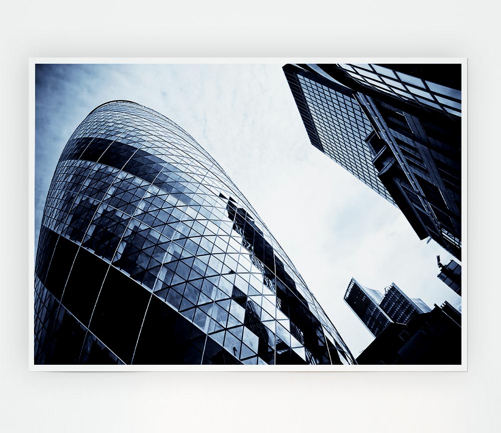 London The Gherkin Print Poster Wall Art