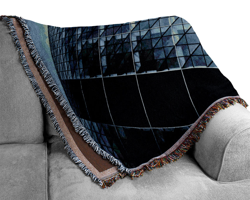 London The Gherkin Woven Blanket