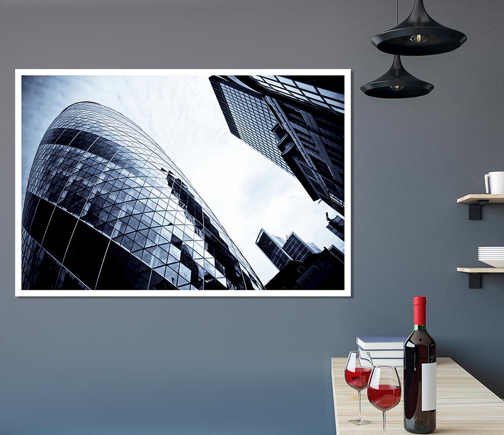 London The Gherkin Print Poster Wall Art