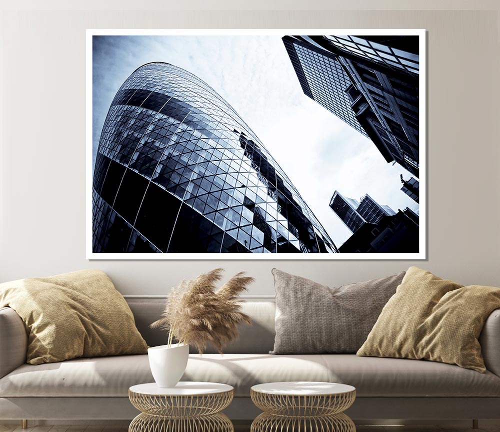 London The Gherkin Print Poster Wall Art