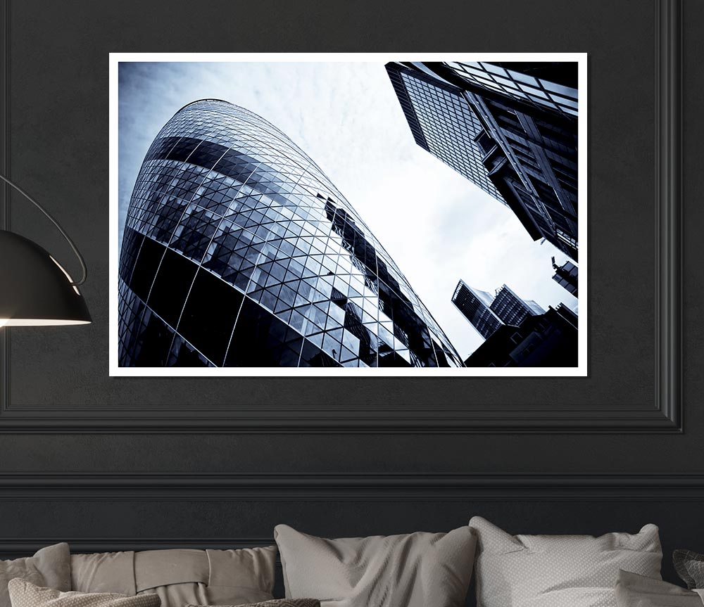 London The Gherkin Print Poster Wall Art